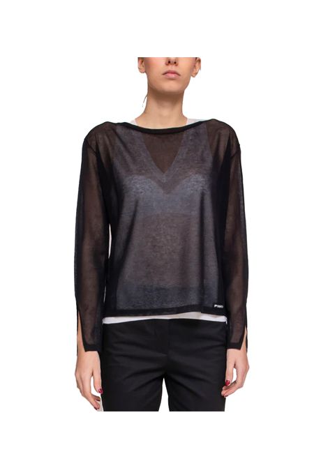 Maglia Pinko donna Martin 105153 A2LS Nera cotone girocollo rotondo elastico PINKO | Maglie | 105153 A2LSZZ2